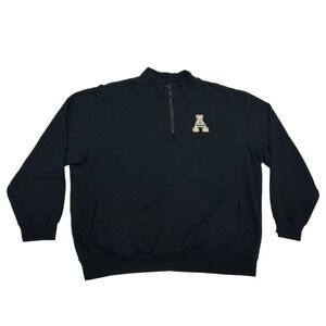 Stadium Athletics Appalachian State Mountaineers Fleece Men's XXL Black 1/4‎ Zip
